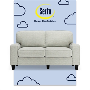 Pemberly Row 61&quot Track Arm Sofa Loveseat with Removable Covers Pebble Gray