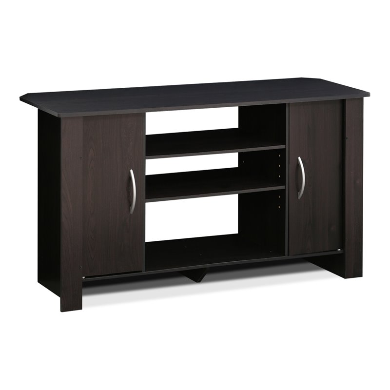 Pemberley Row Wood Espresso TV Stand Rectangular Adjustable Shelves 42.1