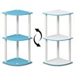 Pemberly Row Turn-N-Tube Wood 3-Tier Corner Display Rack in Light Blue/White