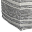 Pemberly Row Contemporary Square Square Woven Pouf in Black Melange and White