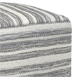 Pemberly Row Contemporary Square Square Woven Pouf in Black Melange and White