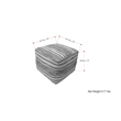 Pemberly Row Contemporary Square Square Woven Pouf in Black Melange and White