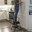 Pemberly Row 2-Step Modern Metal Gray Household Folding Step Stool Reach Height