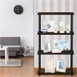 Pemberly Row Turn-N-Tube Wood 4-Tier Shelf Display Rack in Columbia Walnut/Black