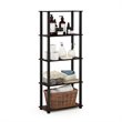 Pemberly Row Turn-S-Tube Wood 5-Tier Shelf Display Rack in Cherry/Black