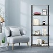 Pemberly Row Turn-N-Tube Wood 5-Tier Shelf Display Rack with Tubes in Oak Gray