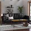 Pemberly Row Futon in Convertible Sofa & Couch in Black Faux Leather