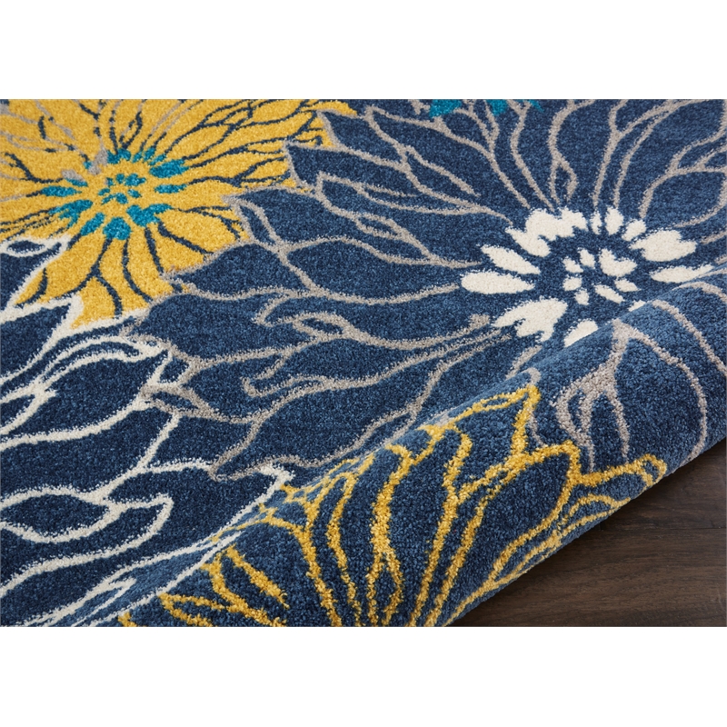 Pemberly Row 5' x 7' Blue Finish Fabric Contemporary Area Rug