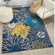 Pemberly Row 5' x 7' Blue Finish Fabric Contemporary Area Rug