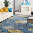 Pemberly Row Contemporary 9' x 12' Blue Fabric Contemporary Indoor Rug
