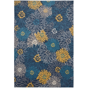Pemberly Row Contemporary 9' x 12' Blue Fabric Contemporary Indoor Rug