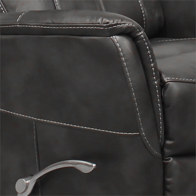 Pemberly Row Transitional Polyester Fabric Manual Swivel Glider Recliner - Black