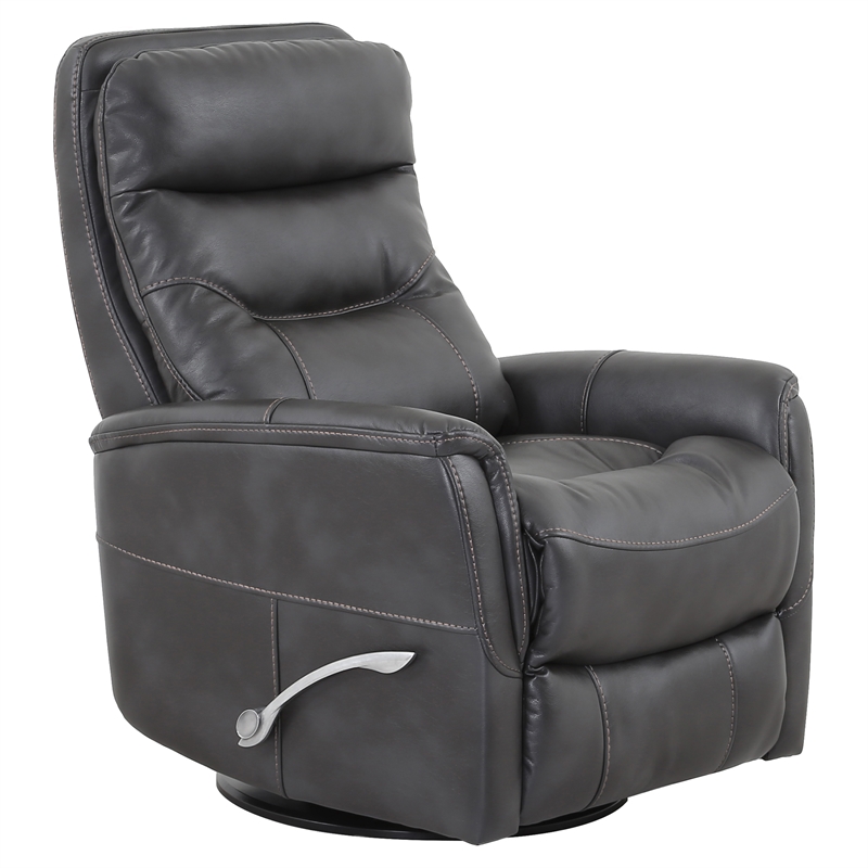 Pemberly Row Traditional Fabric Gray Swivel Glider Recliner (Two Pack)