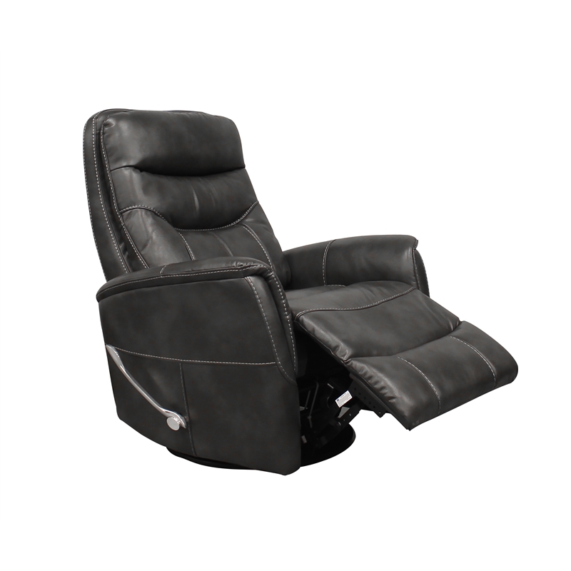 Pemberly Row Traditional Fabric Gray Swivel Glider Recliner (Two Pack)
