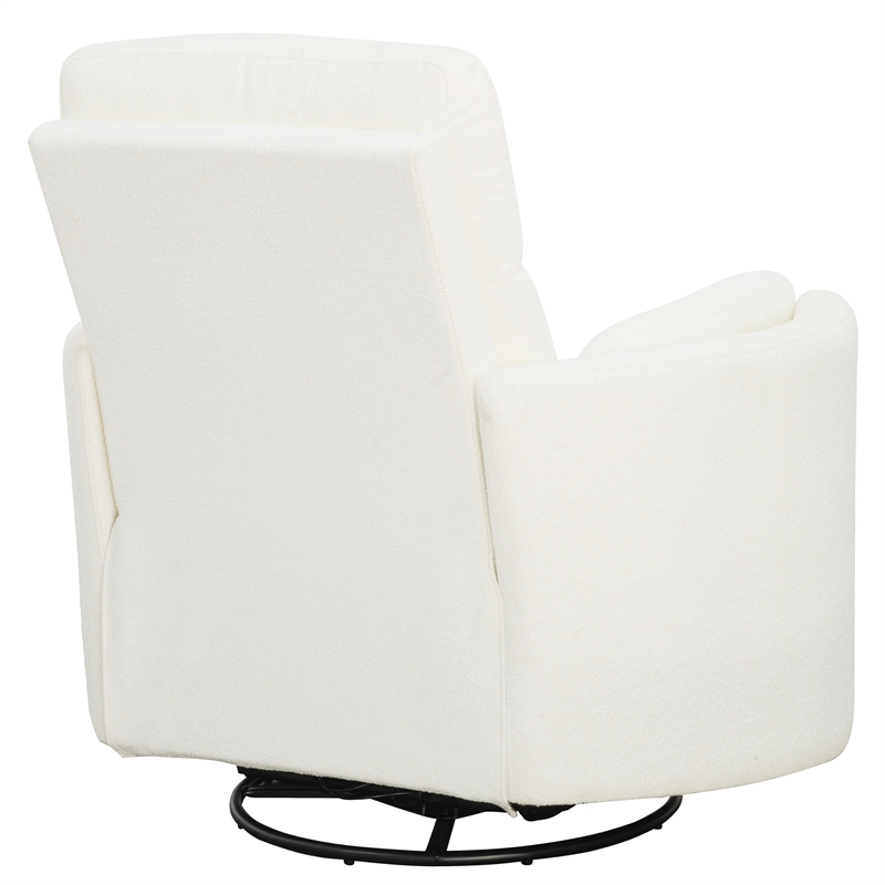 Pemberly Row Modern White Fabric Power Swivel Glider Recliner (Two Pack)