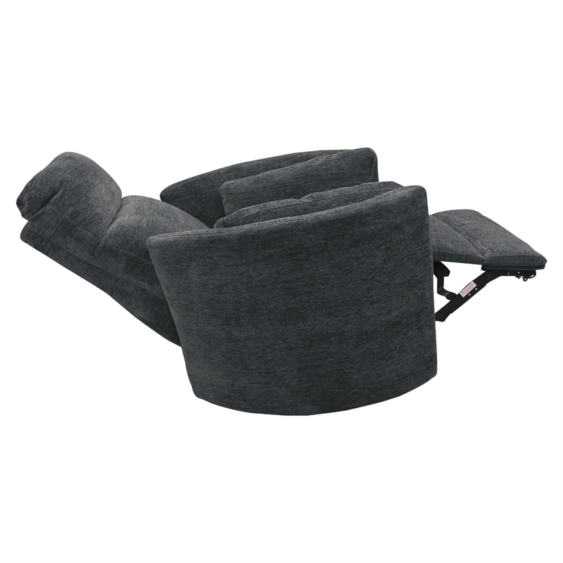 Pemberly Row Modern Charcoal Fabric Power Swivel Glider Recliner (Two Pack)