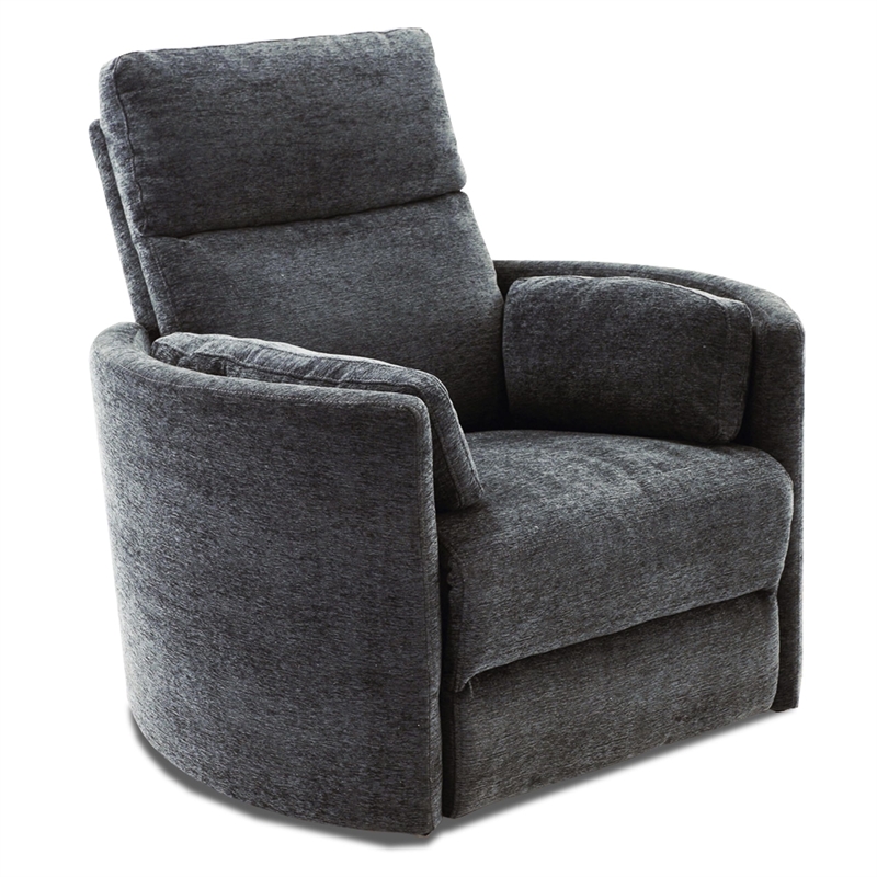 Pemberly Row Modern Charcoal Fabric Power Swivel Glider Recliner (Two Pack)