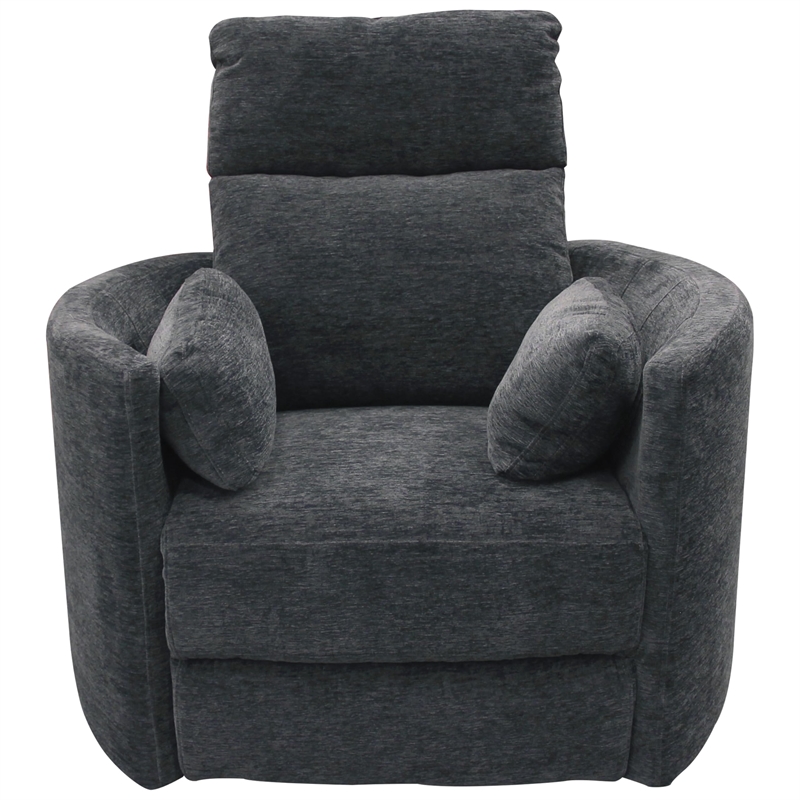 Pemberly Row Modern Charcoal Fabric Power Swivel Glider Recliner (Two Pack)