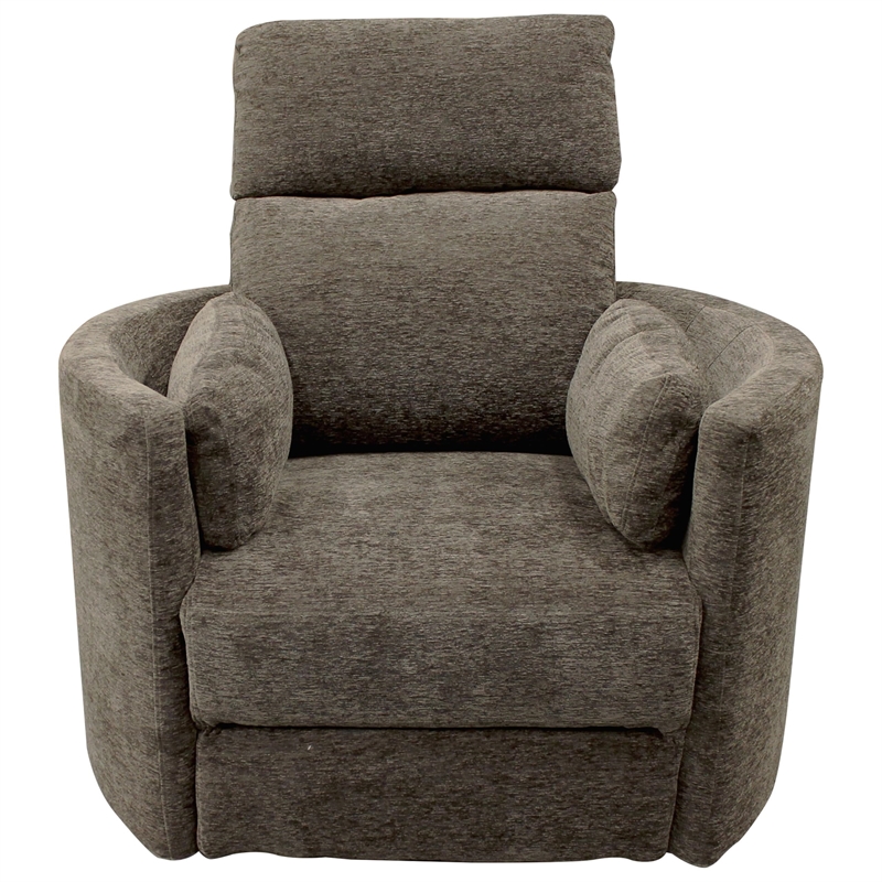 Pemberly Row Modern Brown Fabric Power Swivel Glider Recliner (Two Pack)