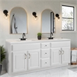 Pemberly Row Modern Cultured Marble 73-inch Vanity Top in White