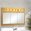 Pemberly Row 48-Inch Lighted Wood Medicine Cabinet in Nutmeg Oak