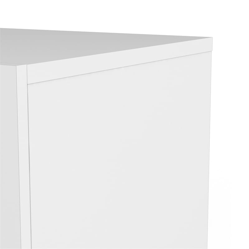 Pemberly Row Set of 3 Wood Double Dresser and Chest and Nightstand in White