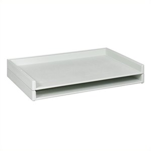 Pemberly Row Giant Stack Tray for 24&quot x 36&quot Documents in White (Set of 2)