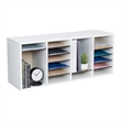 Pemberly Row Grey 24 Compartment Wood Adjustable File Organizer
