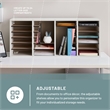 Pemberly Row Grey 24 Compartment Wood Adjustable File Organizer