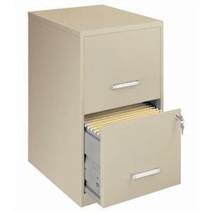 Pemberly Row 18&quot Deep 2 Drawer Metal Filing Cabinet Putty/Beige
