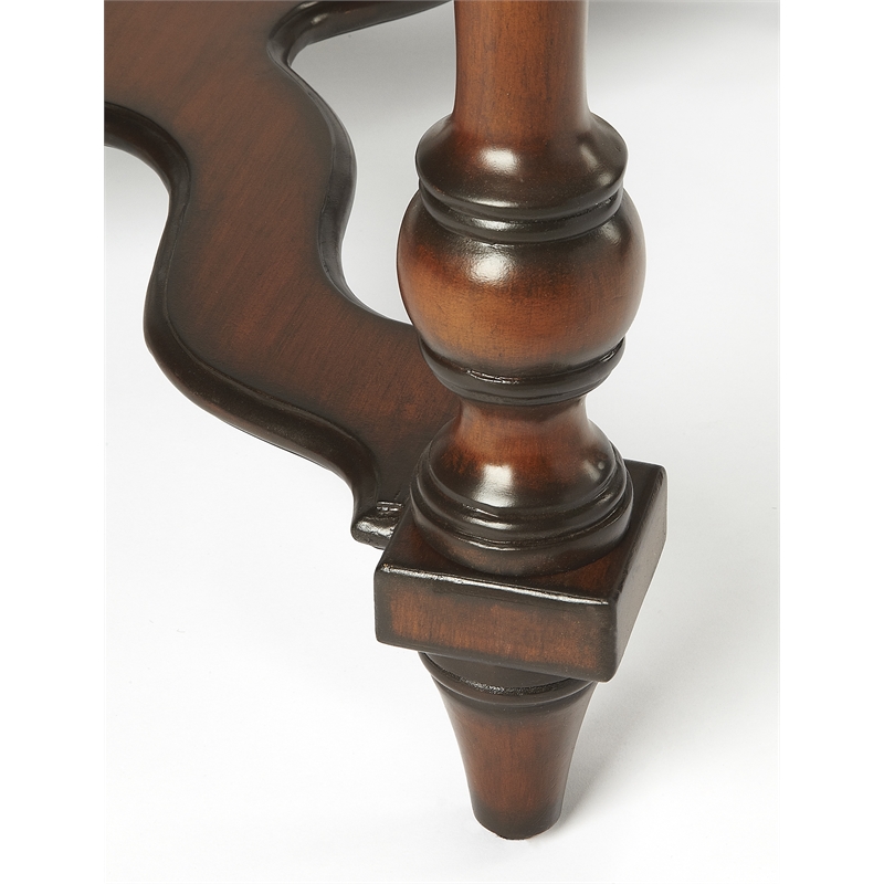 Pemberly Row Modern Enrique Stone And Wood Game Table - Brown