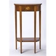 Pemberly Row Modern Demilune Console Table In Olive Ash Burl
