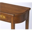 Pemberly Row Modern Demilune Console Table In Olive Ash Burl