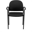 Pemberly Row Contemporary Comfortable Side Guest Chair in Black