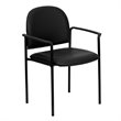Pemberly Row Contemporary Comfortable Side Guest Chair in Black