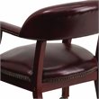 Pemberly Row Modern Luxurious Conference Guest Chair in Burgundy