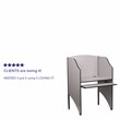 Pemberly Row Contemporary Study Carrel in Nebula Grey Finish