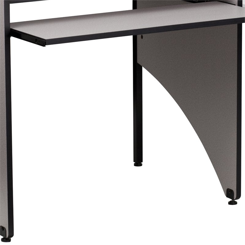 Pemberly Row Contemporary Study Carrel in Nebula Grey Finish