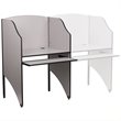 Pemberly Row Contemporary Study Carrel in Nebula Grey Finish