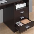 Pemberly Row Classy Computer Desk with 3 Drawers in Espresso