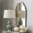 Pemberly Row Contemporary Metal Petite Arch Mirror in Silver Finish
