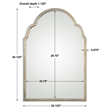 Pemberly Row Contemporary Metal Petite Arch Mirror in Silver Finish