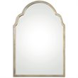 Pemberly Row Contemporary Metal Petite Arch Mirror in Silver Finish
