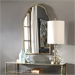 Pemberly Row Contemporary Style Metal Arch Mirror in Gold Finish