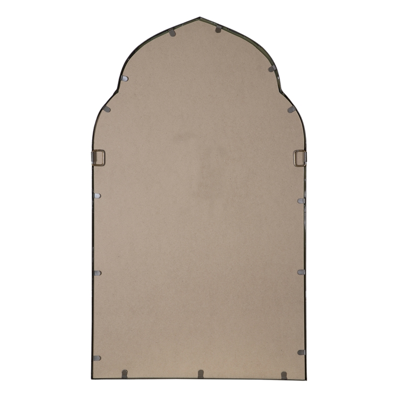 Pemberly Row Contemporary Style Metal Arch Mirror in Gold Finish