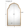 Pemberly Row Contemporary Style Metal Arch Mirror in Gold Finish