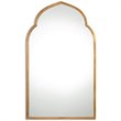 Pemberly Row Contemporary Style Metal Arch Mirror in Gold Finish