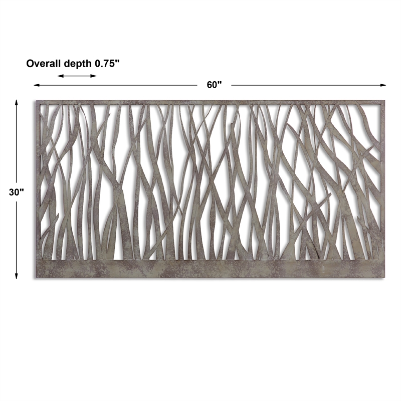 Pemberly Row Contemporary Metal Wall Art in Rust-olive Green/Gray