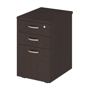 Pemberly Row Contemporary 3-Drawer Mobile Filing Cabinet in Cherry