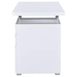 Pemberly Row Modern 3-Drawer Wood Office Desk in White and Silver